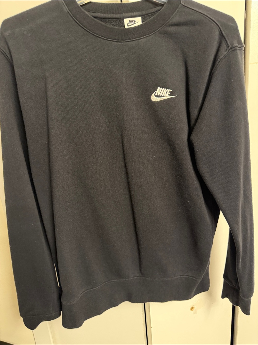 Nike Men's Black Crewneck with White Swoosh